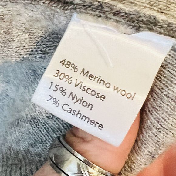 Benedetta B Merino Wool Cashmere Blend Italian Made Color Block Open Cardigan S - Picture 7 of 11